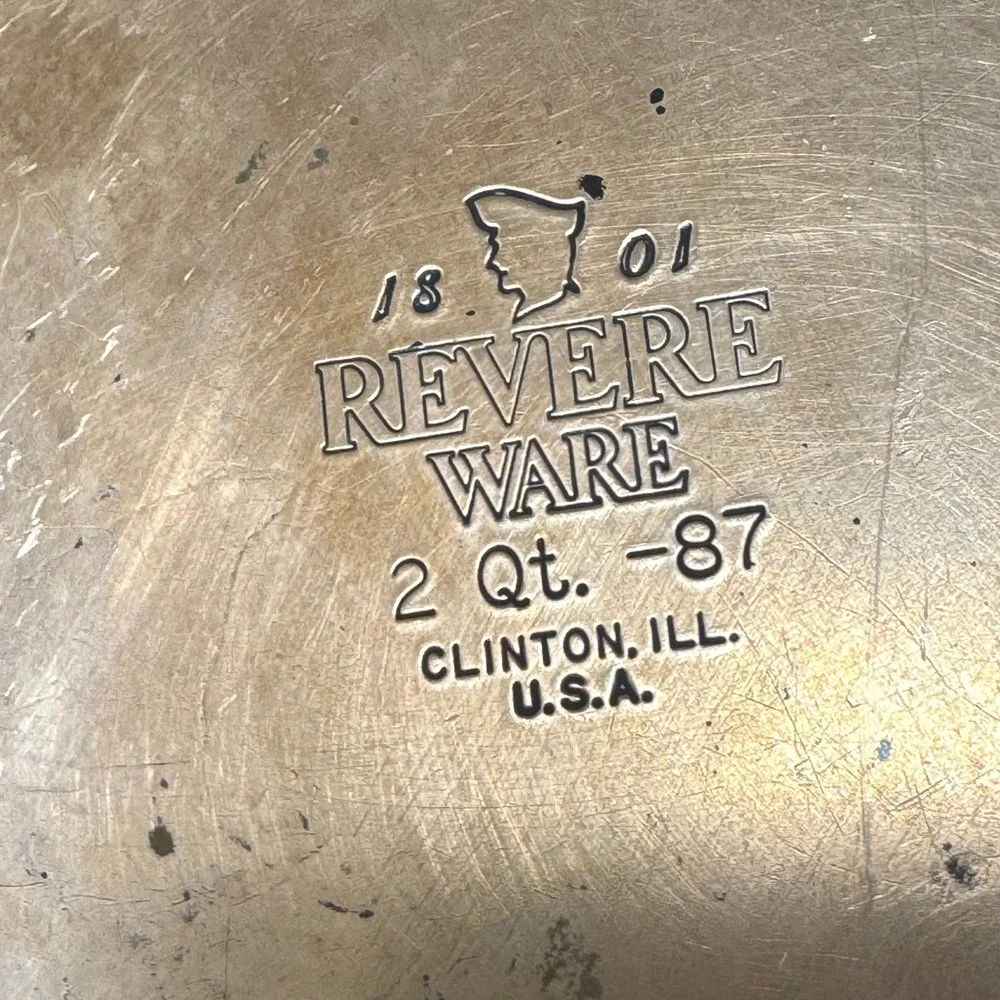 Vintage Revere Ware Copper Bottom 2 Quart Pot IMPERFECT